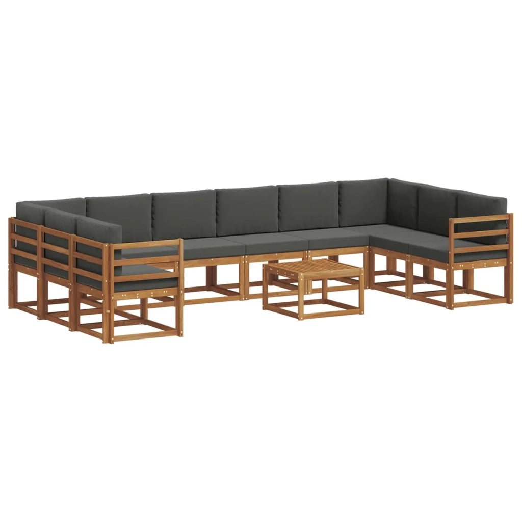 Set di divani da esterno 11 pcs Naturale e Antracite 3367075