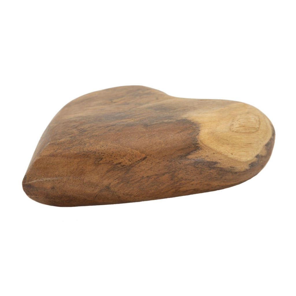 Scultura Cuore 11, Marrone, Legno, 16x14x4,5 cm