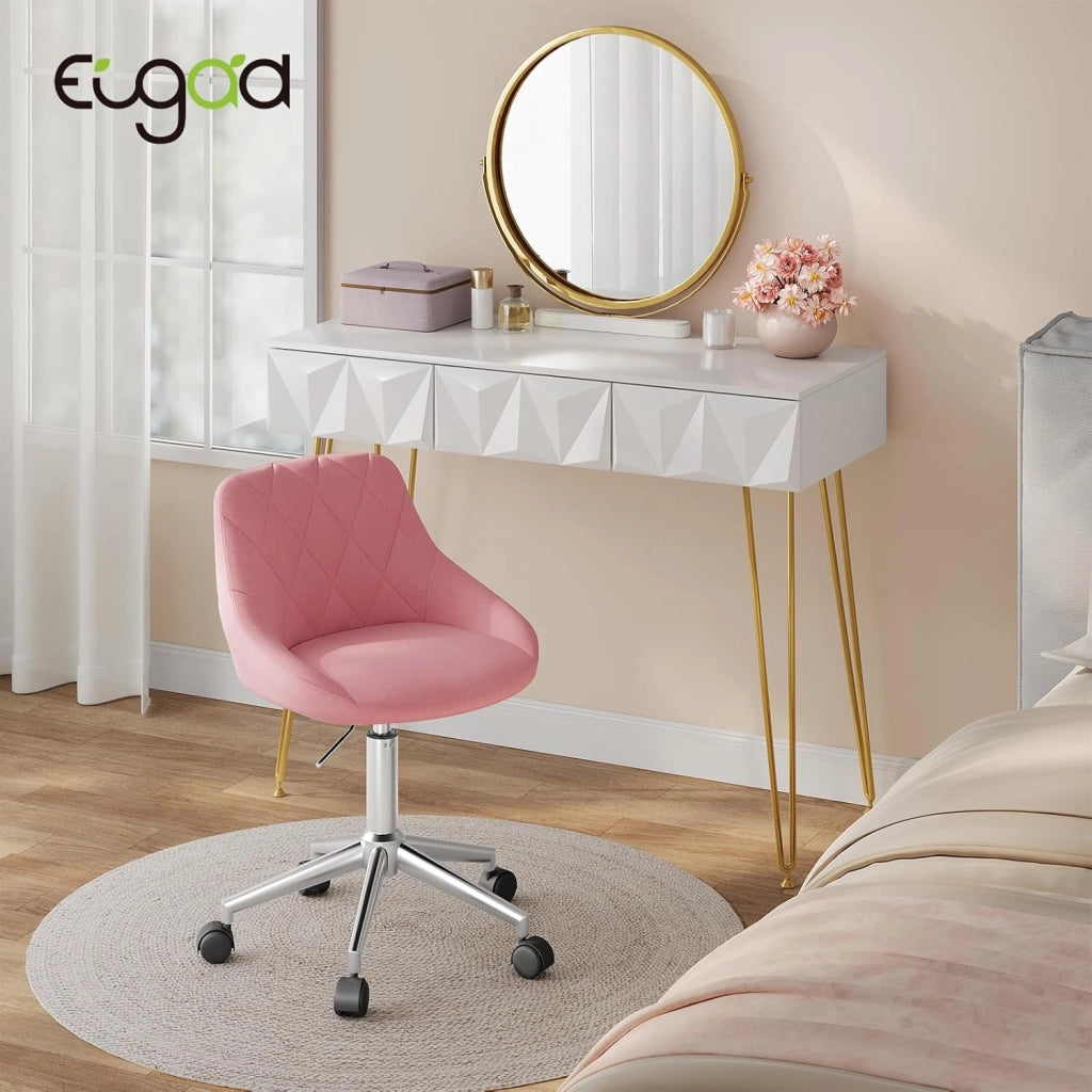 Sedia da Scrivania Moderna, Sgabello Regolabile Senza Braccioli, per Camera da Letto Studio Soggiorno, Rosa