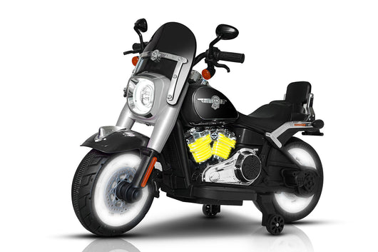 Moto Elettrica per Bambini Cruiser Acceleratore a Manubrio 12V 7Ah Nero