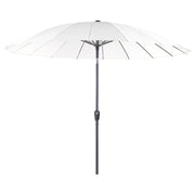 Ombrellone tessuto beige chiaro palo in acciaio ⌀ 255 cm ottagonale da esterno a manovella inclinabile resistente ai raggi uv