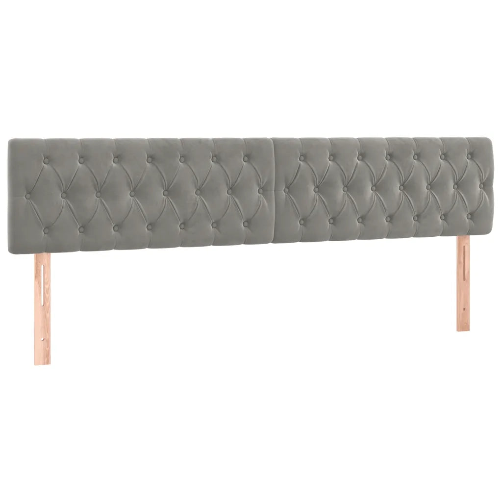 Giroletto a Molle con Materasso Grigio Chiaro 120x190cm Velluto