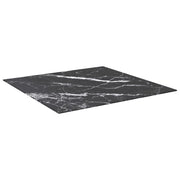 Piano Tavolo Nero 80x80 cm 6 mm Vetro Temperato Design Marmo 322273