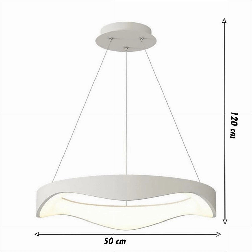 Trade Shop - Lampadario A Sospensione Led Onda 38w Ultra Moderna 3 Colorazioni Di Luce A67-3c -