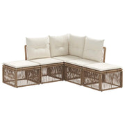 Set Divano da Giardino 5 pcs Beige polyrattan 3434232