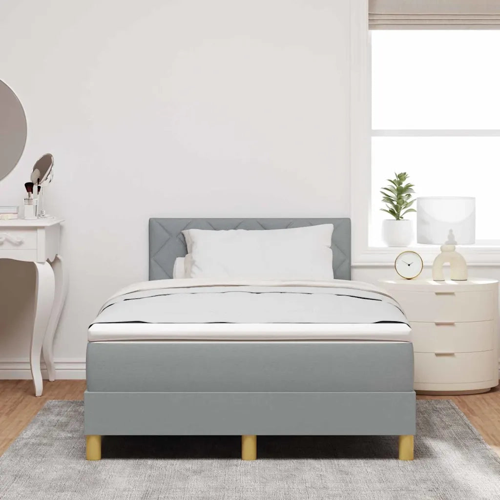 Letto a molle con cuscino Grigio chiaro 120 x 190 cm Tessuto 3338979