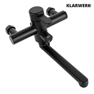 MAX |rubinetto miscelatore gastronomia montaggio a parete nero|rubinetto cucina professionale acciaio inox con doccetta|ristorante parete bocca piatta