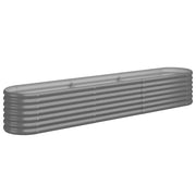 Fioriere | Cassetta per fiori | Letto Giardino Acciaio Zincato 224x40x36 cm Grigio
