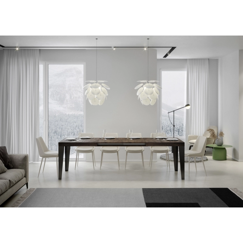Tavolo allungabile 90x180/440 cm Flame telaio Antracite - Noce