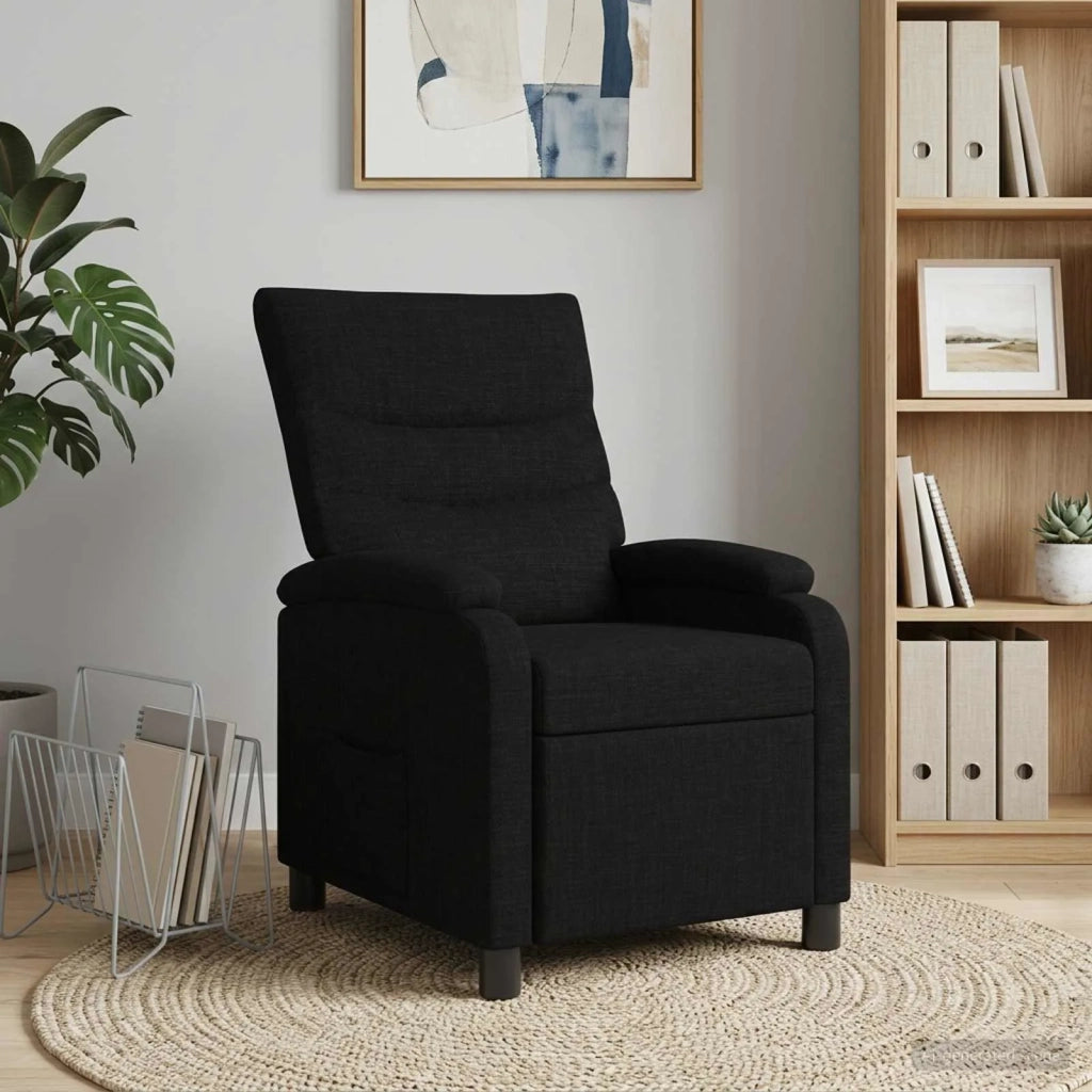 Divano Sedia-Poltrona reclinabile Nero Tessuto 883980