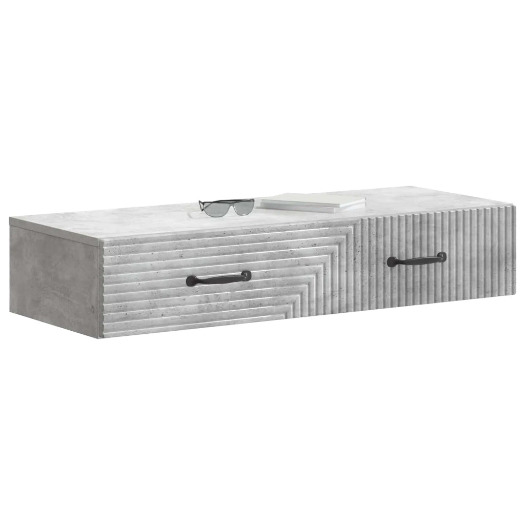 Tavolino da Parete Laterale Grigio Cemento 87,5 x 34,5 x 17 cm 898668