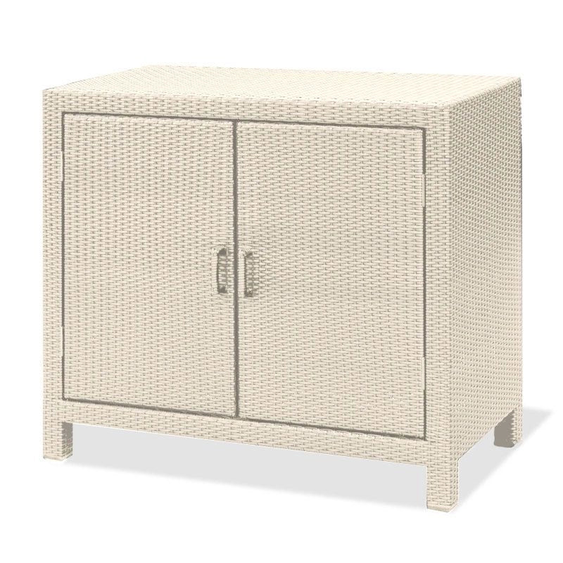 Armadio da esterno in wicker 100x50xH80 cm, con 2 ante e ripiani - Armadio Da Esterno In Wicker 100x50xh80 Cm, Con 2 Ante E Ripiani Colore White (bianco Decapato) Colore: Bianco, Materiale: wicker