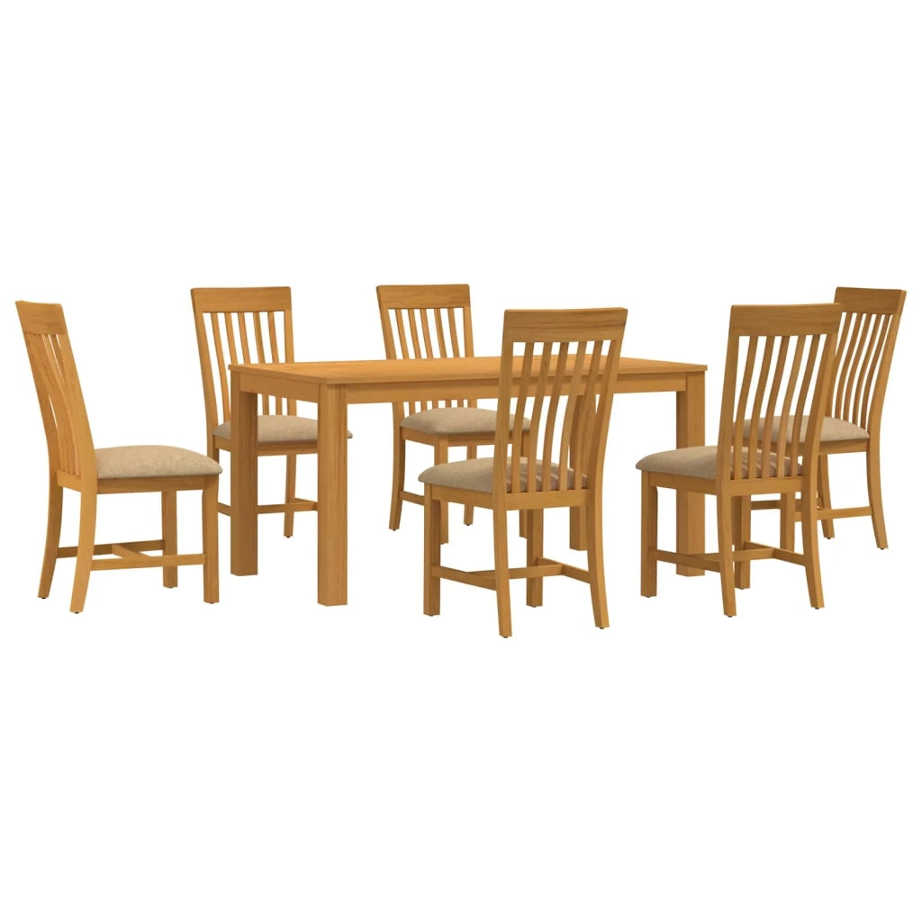 Set da pranzo 7 pz Beige Legno di Quercia Massello 3430375