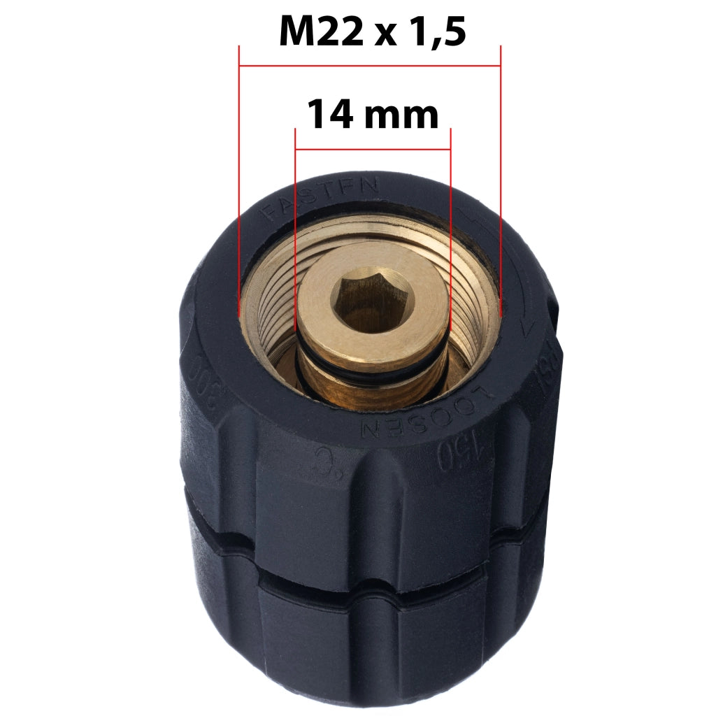 Adattatore Rotante per Tubo Alta Pressione – Compatibile con Idropulitrici Kärcher e Kranzle | M22x1,5