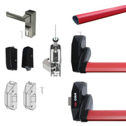 kit maniglione antipanico cisa a 5 punti di chiusura per aperture a 2 ante