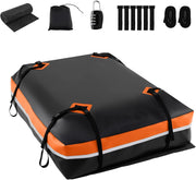 Box Tetto Auto, Portapacchi Auto Tetto Impermeabile, Antiscivolo e Rigido, per Veicolo con o senza Barre, con Chiusura e Striscie Riflettenti (600 L,Arancione)