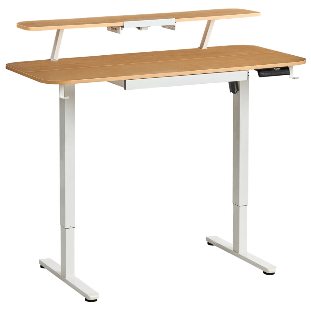 Lampada da tavolo elettrica regolabile Marrone chiaro Piano in acciaio bianco con gambe 120 x 60 Stand and Sit Home Office Stand and Sit Tappetino per mouse Design scandinavo moderno