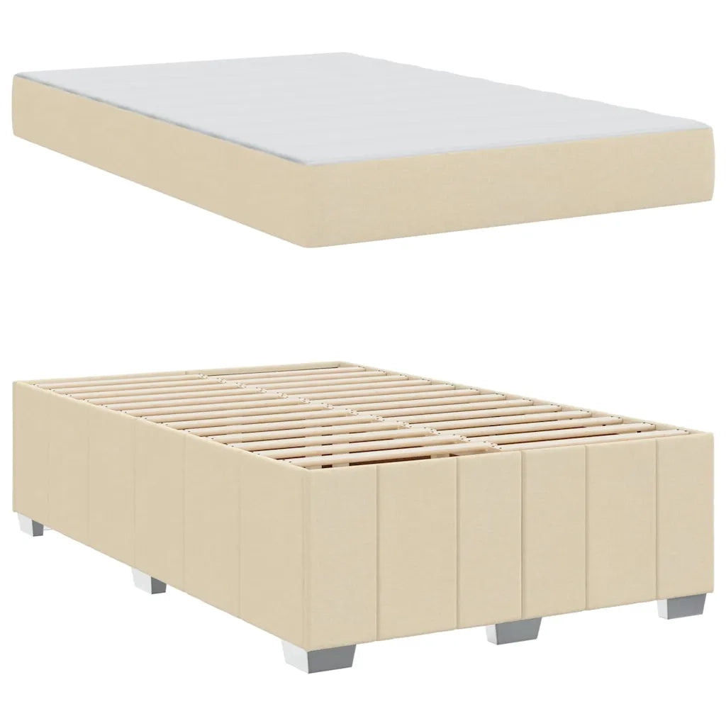 vidaXL Struttura del letto con materasso Crema 120 x 200 cm Tessuto