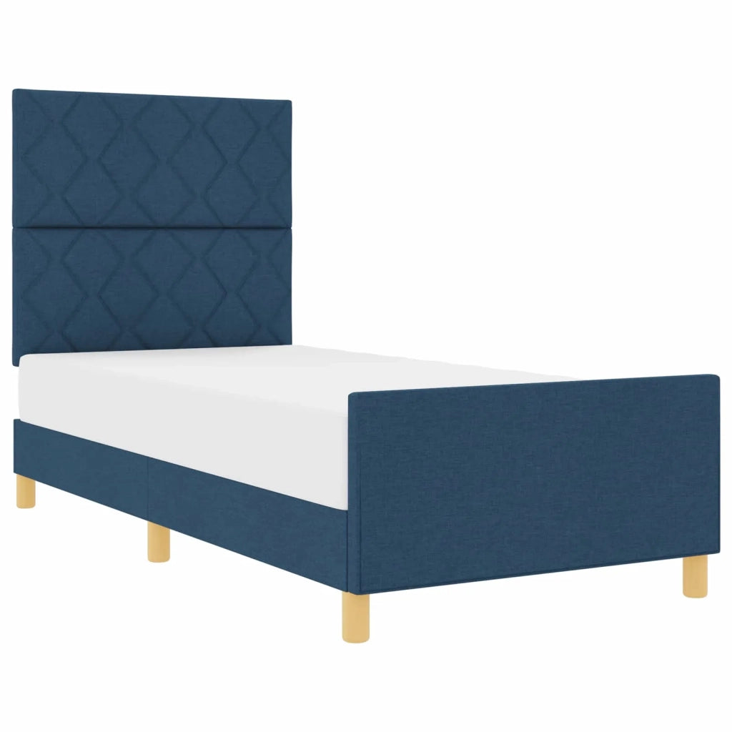 Struttura del letto con testiera Blu 90 x 200 cm Tessuto 3344780
