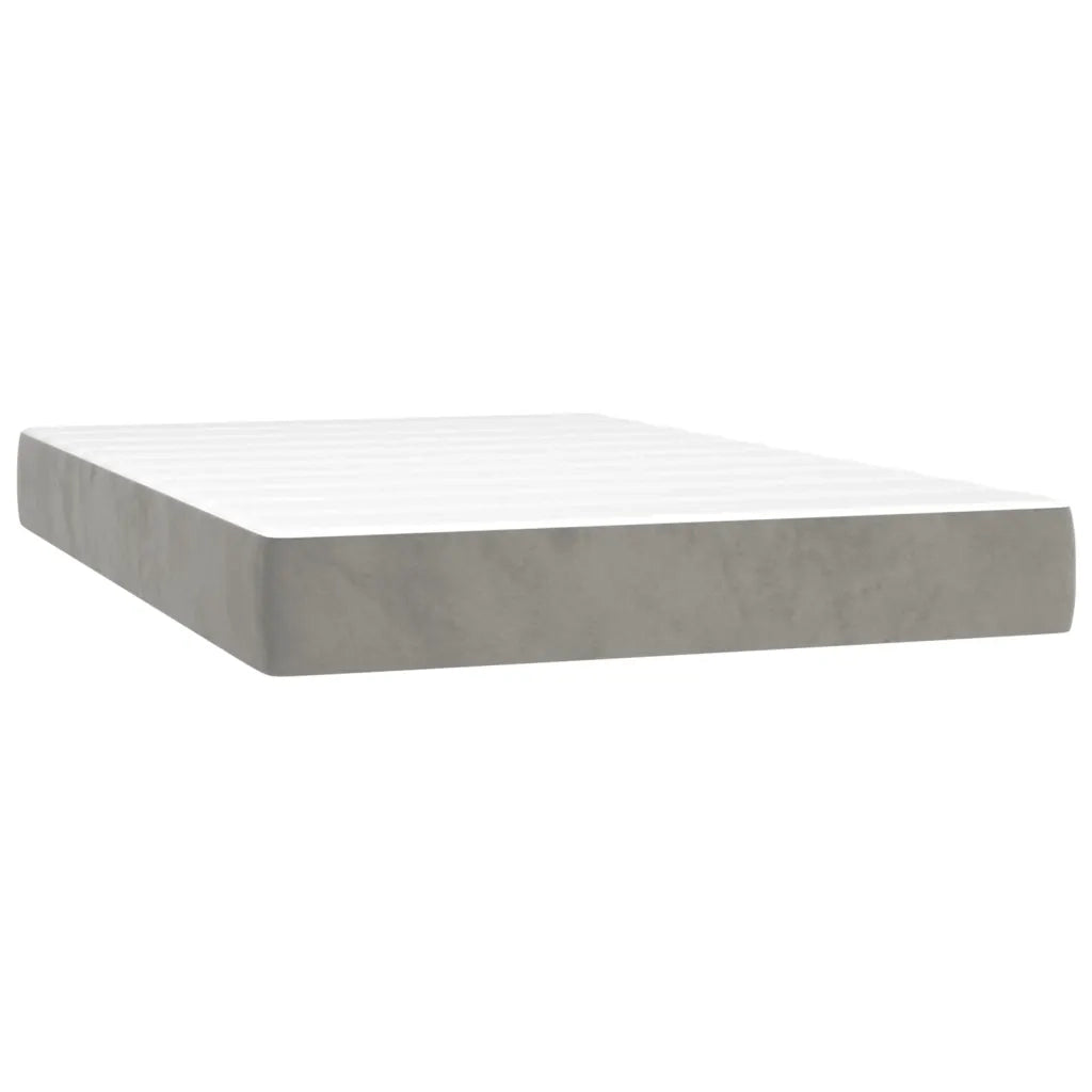 Letto a Molle Materasso e LED Grigio Chiaro 120x200 cm Velluto cod mxl 62965