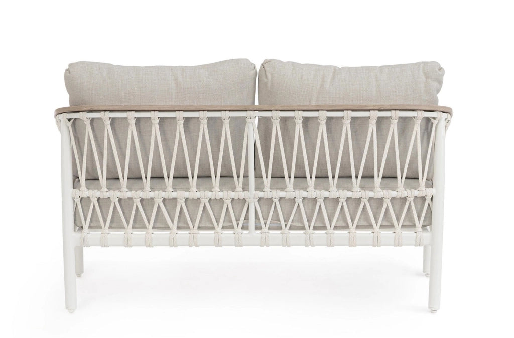 Divano da Giardino 2 Posti con Cuscini 140x75x85h cm in Alluminio e PP Fenix Vapor