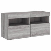 Mobile TV multimediale mensola TV credenza mobile TV parete attrezzata per sala da pranzo soggiorno camera da letto con luci LED Sonoma 80 x 30 x 40 cm grigio 02_0028057