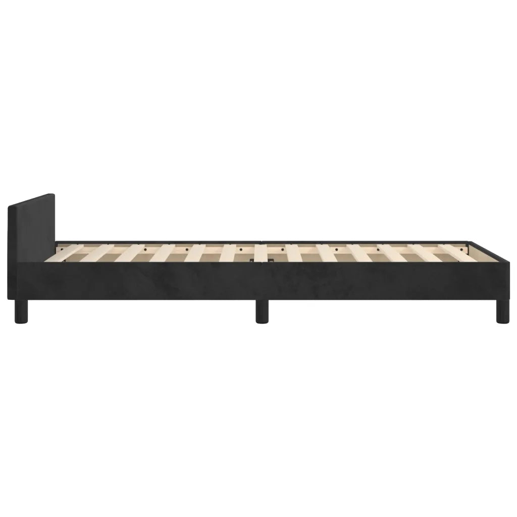 Giroletto con Testiera-Struttura Letto con testiera Nero 80x200 cm in Velluto 932234