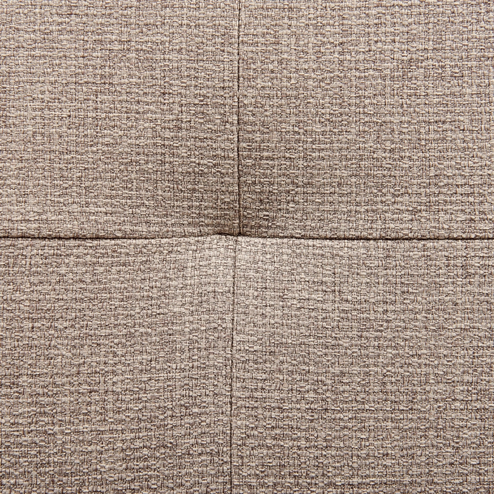 Divano angolare in tessuto beige con poggiatesta e braccioli regolabili a forma di L