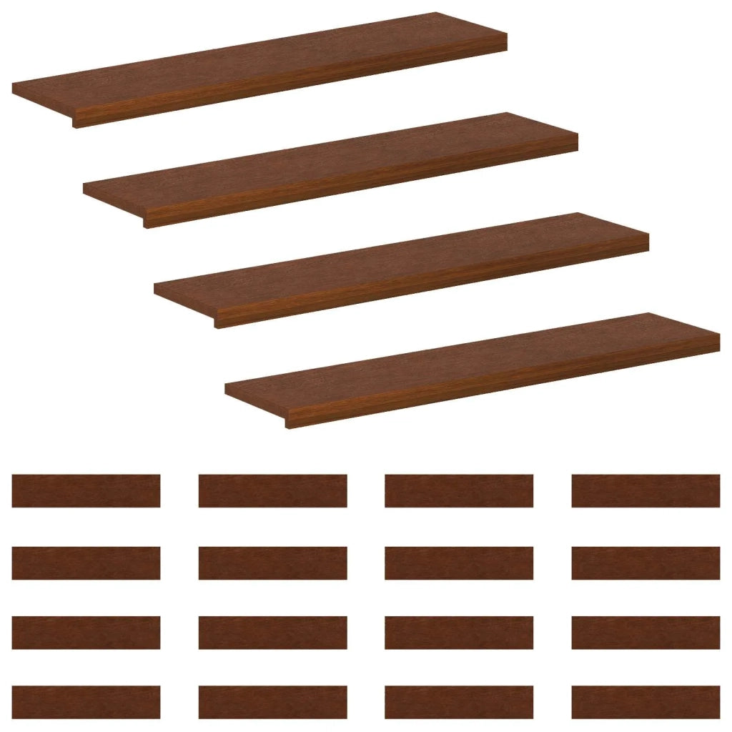 Gradini per Scale 20 pz 120 x 30 x 2 cm Marrone Scuro 3449536