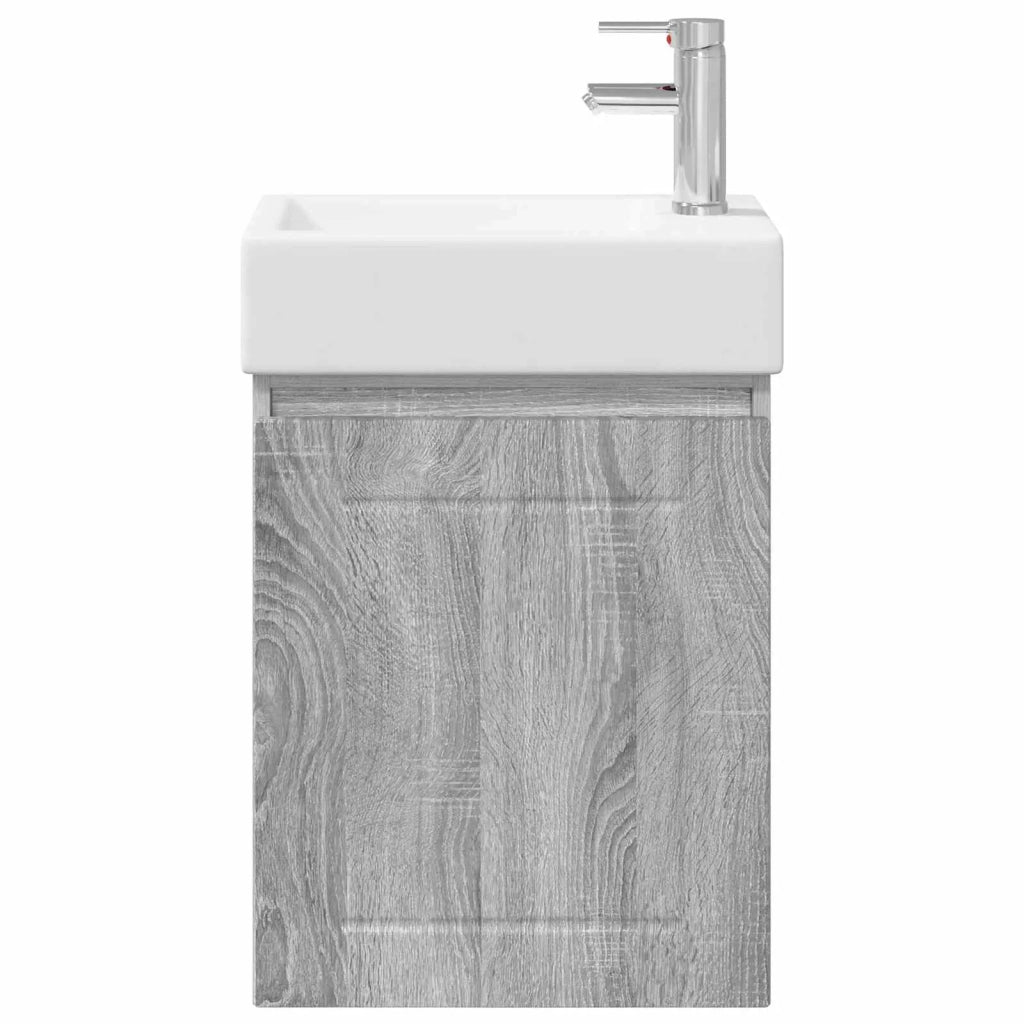 Mobile bagno con rubinetto Sonoma grigio 45,5 x 25,5 x 84 cm