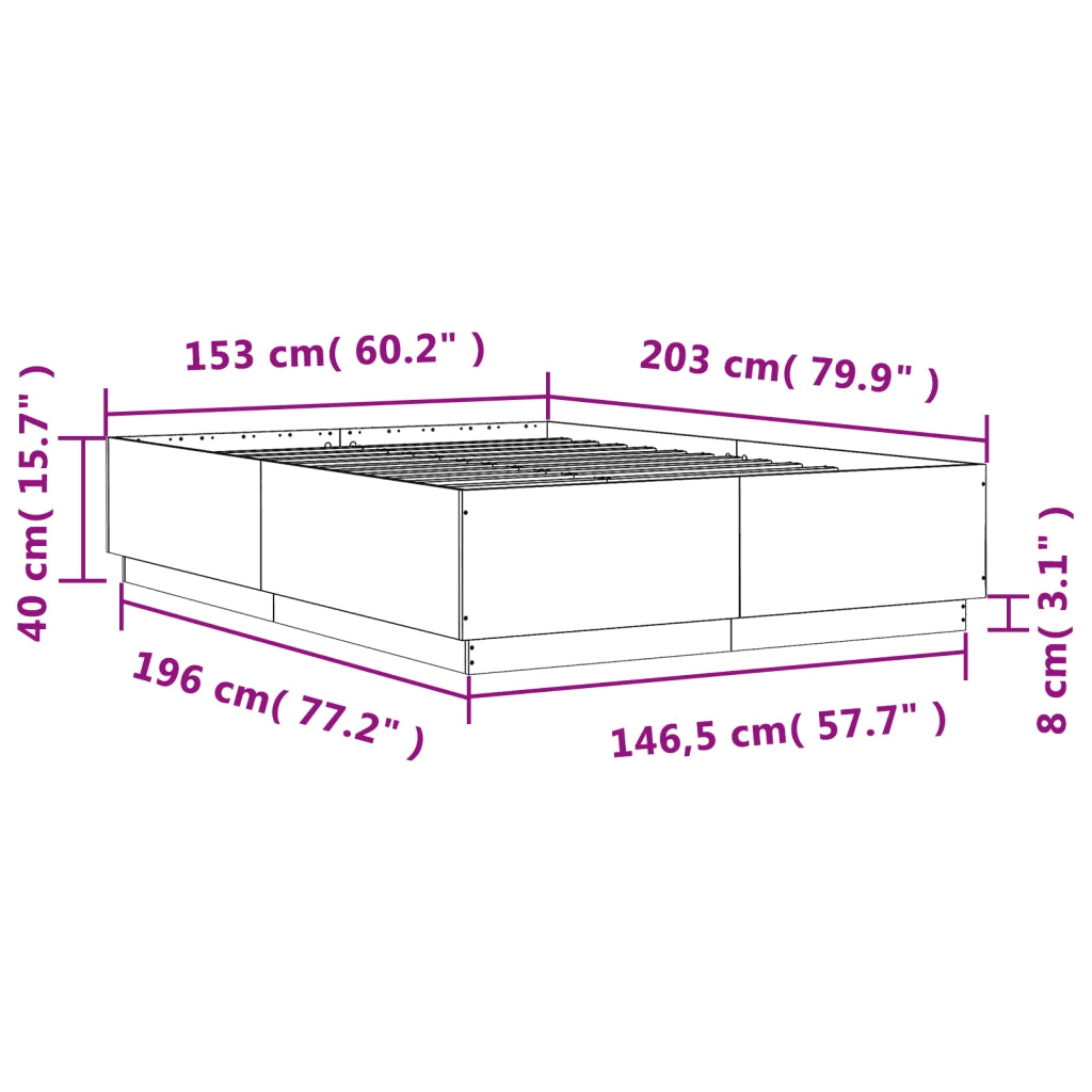 Giroletto-Struttura Letto Bianco 150x200 cm in Legno Multistrato 814676