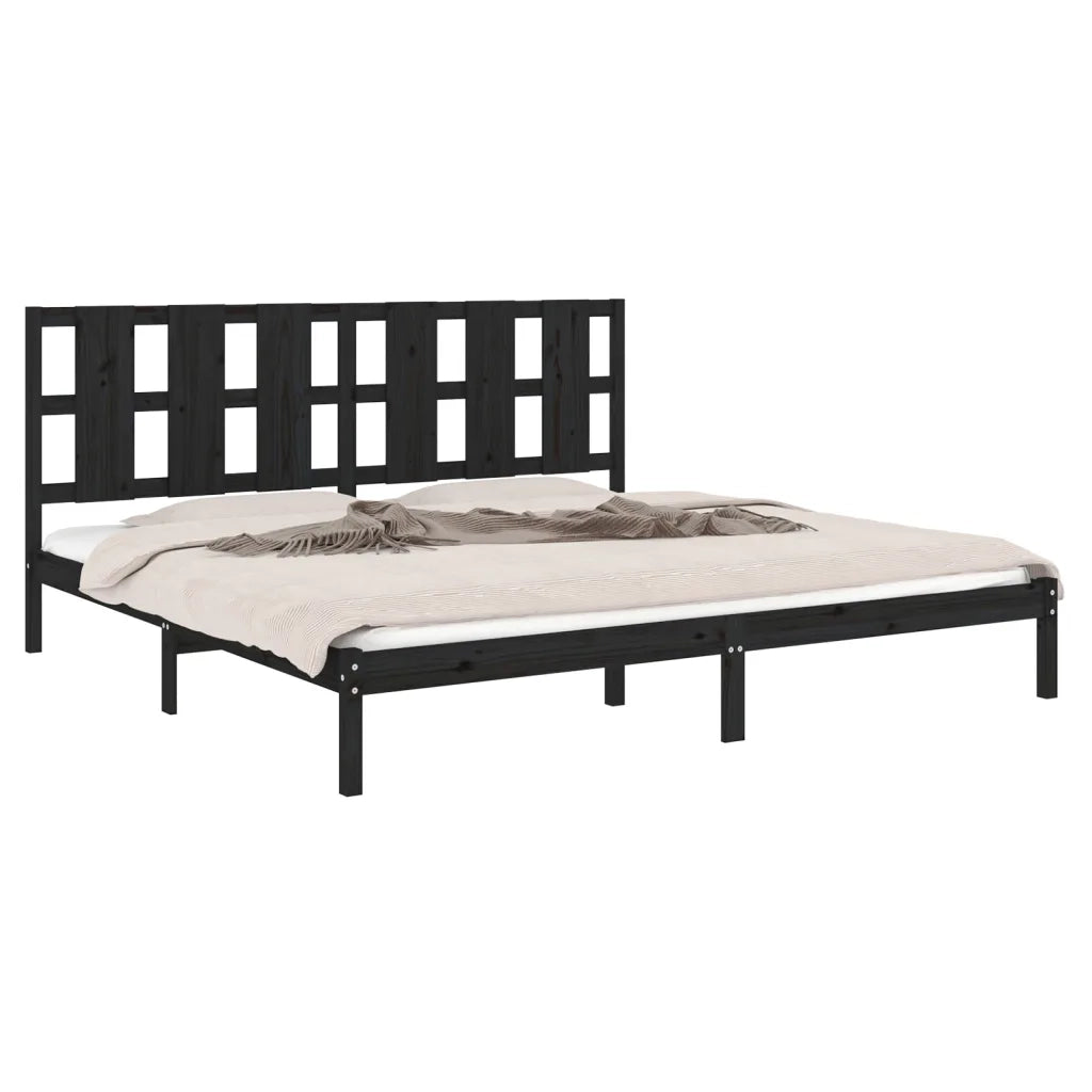 Giroletto Nero in Legno Massello di Pino 200x200 cm 3105624