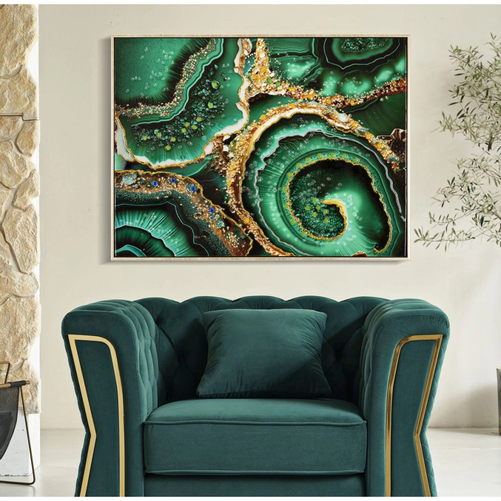 Stampa su Tela Marmo 11, Multicolore, Legno, 82x4x62 cm