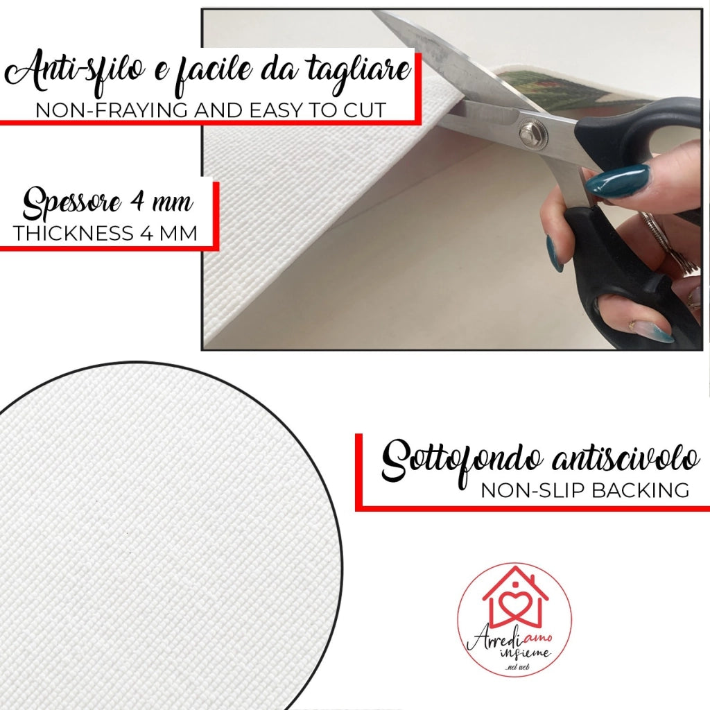 Tappeto Cucina Natale Pvc 51x210 cm Antimacchia Passatoia Antiscivolo Antisfilo Lavabile Dis_NB