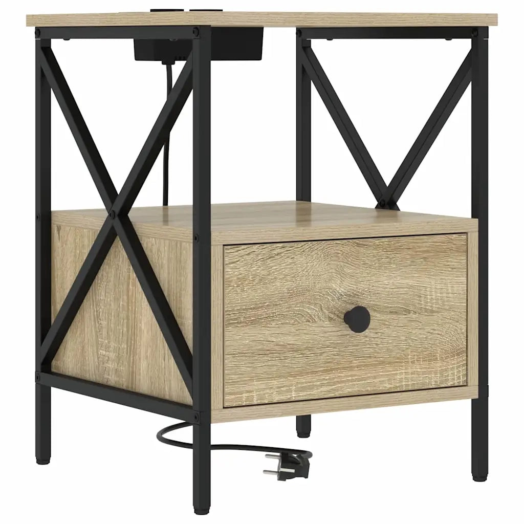 vidaXL Armadio da Notte con cassetto rovere sonoma 41.5 x 40.5 x 55 cm