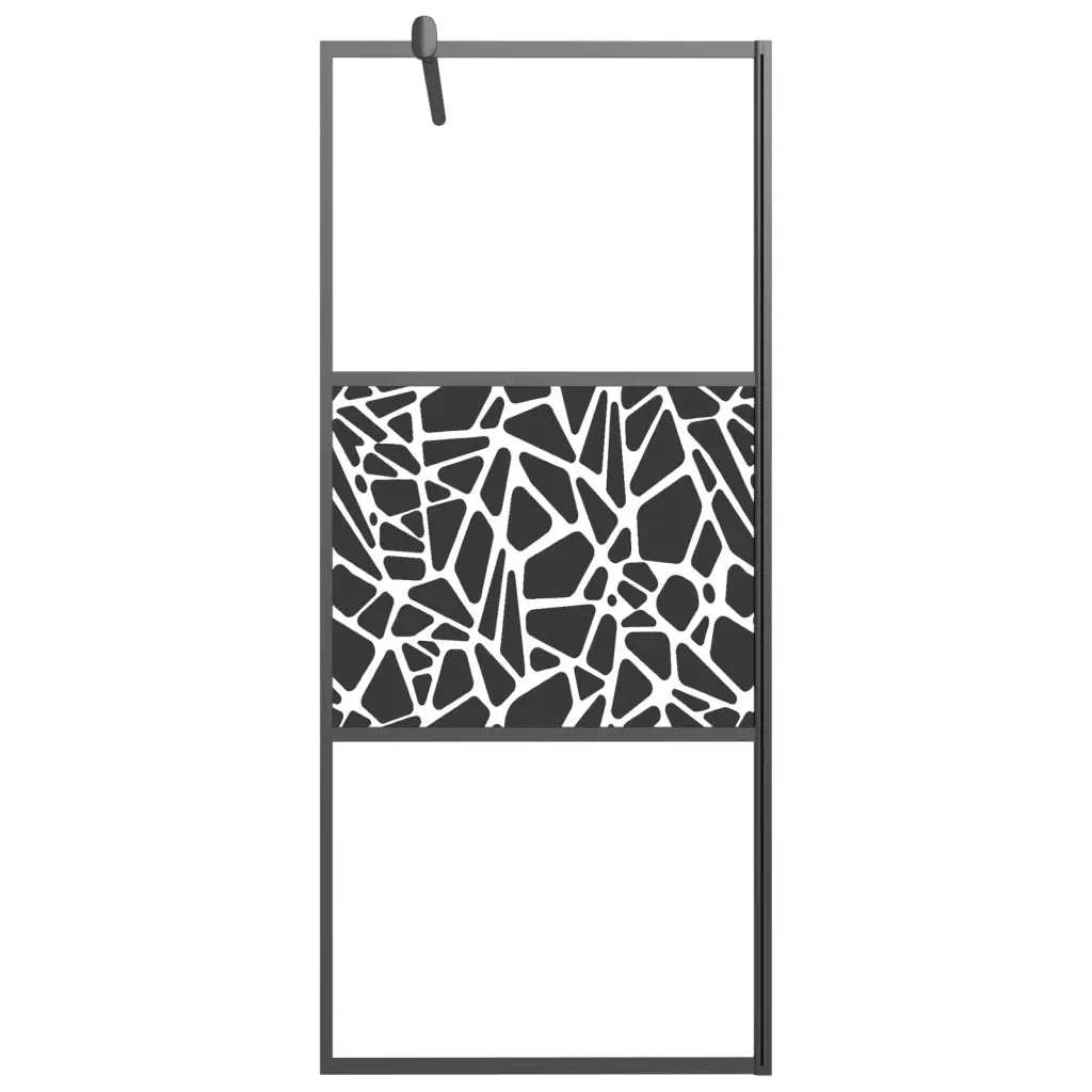 Parete Doccia Walk in 80x195cm Vetro ESG con Design Pietre Nero 151880