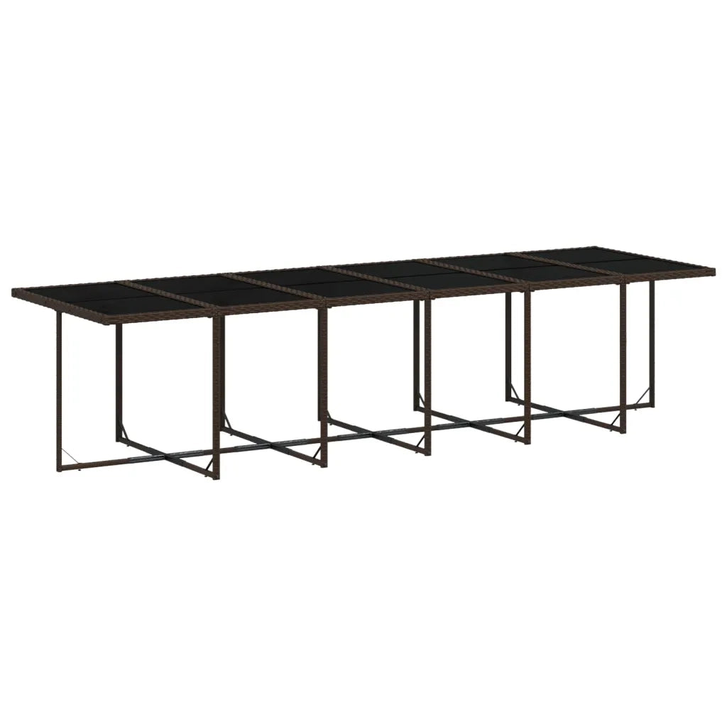 Set da Pranzo da Giardino 13pz con Cuscini Marrone Polyrattan 3277892