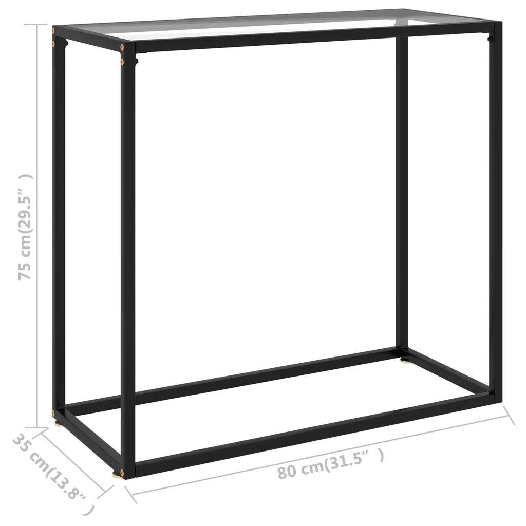 Tavolo Consolle | Tavolo d'Ingresso Trasparente 80x35x75 cm in Vetro Temperato
