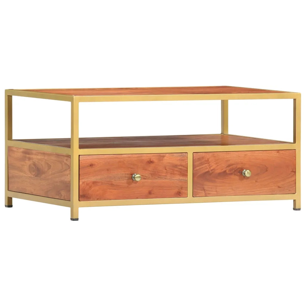 Tavolino da CaffÃ¨ 90x50x40 cm in Legno Massello di Acacia