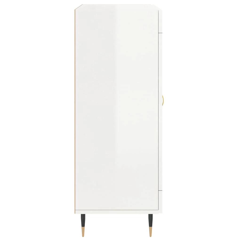 Buffet credenza cassettiera mobiletto mobile contenitore organizer per cucina soggiorno finitura lucida 69,5 x 34 x 90 cm legno ingegnerizzato bianco 02_0030731