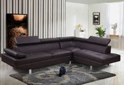 Divano angolare, pelle marrone moderno 270cm Sicorage Eldy Destra