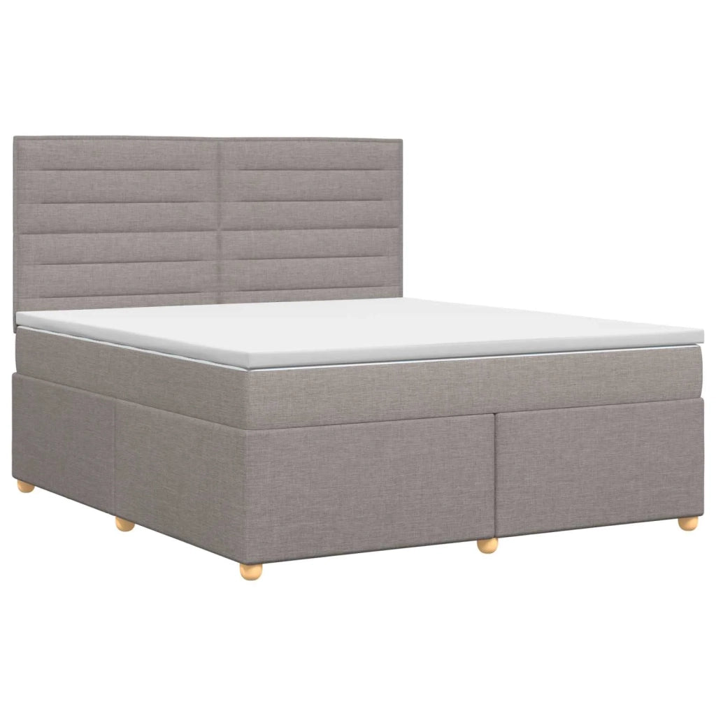 Letto box spring con materasso Tortora 140 x 200 cm Tessuto 3453897
