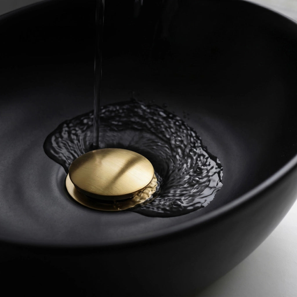 Piletta Click Clack lavabo senza troppo pieno acciaio inossidabile Oro