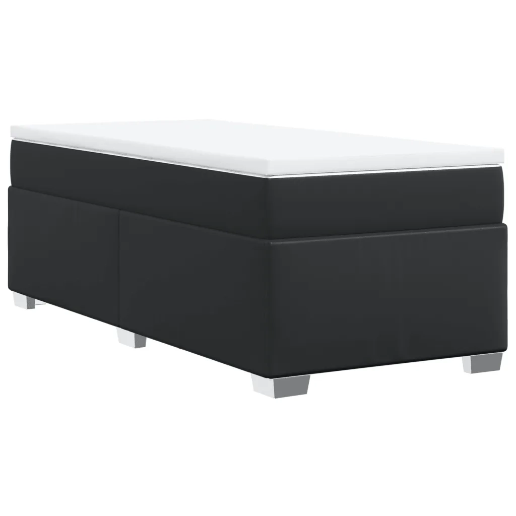 Giroletto a Molle con Materasso Nero 100x200 cm in Similpelle 3285197