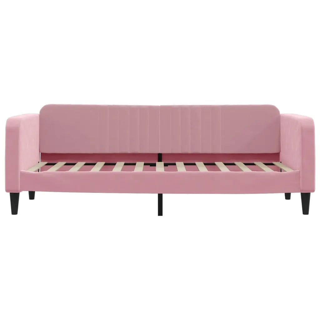 Divano Letto Estraibile con Cassetti Rosa 80x200 cm Velluto 3197107