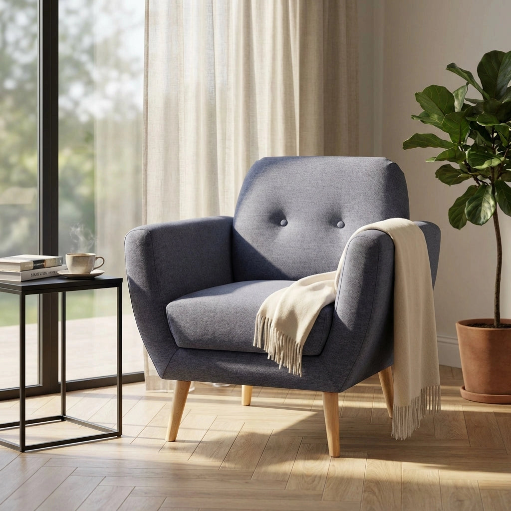 Poltrona Moderna in Tessuto cm 84x79x86 - SILENTE
