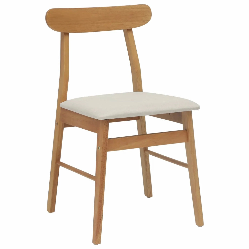 Sedia da pranzo 2 pcs Naturale e chiaro Legno di gomma solido