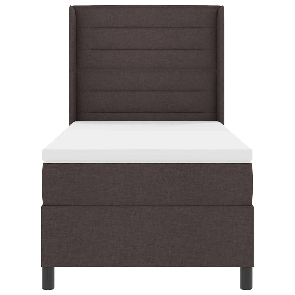 Letto a molle con materasso Marrone Scuro 200 x 100 cm Tessuto 3341570