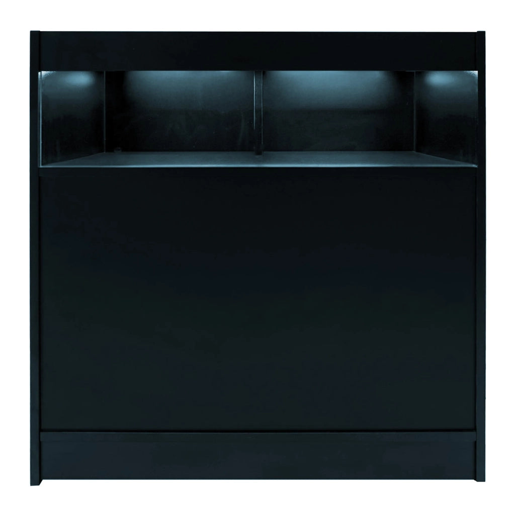Set Bancone Nero Theseus LED B900 LM60 con Serratura e Vetrina Espositiva