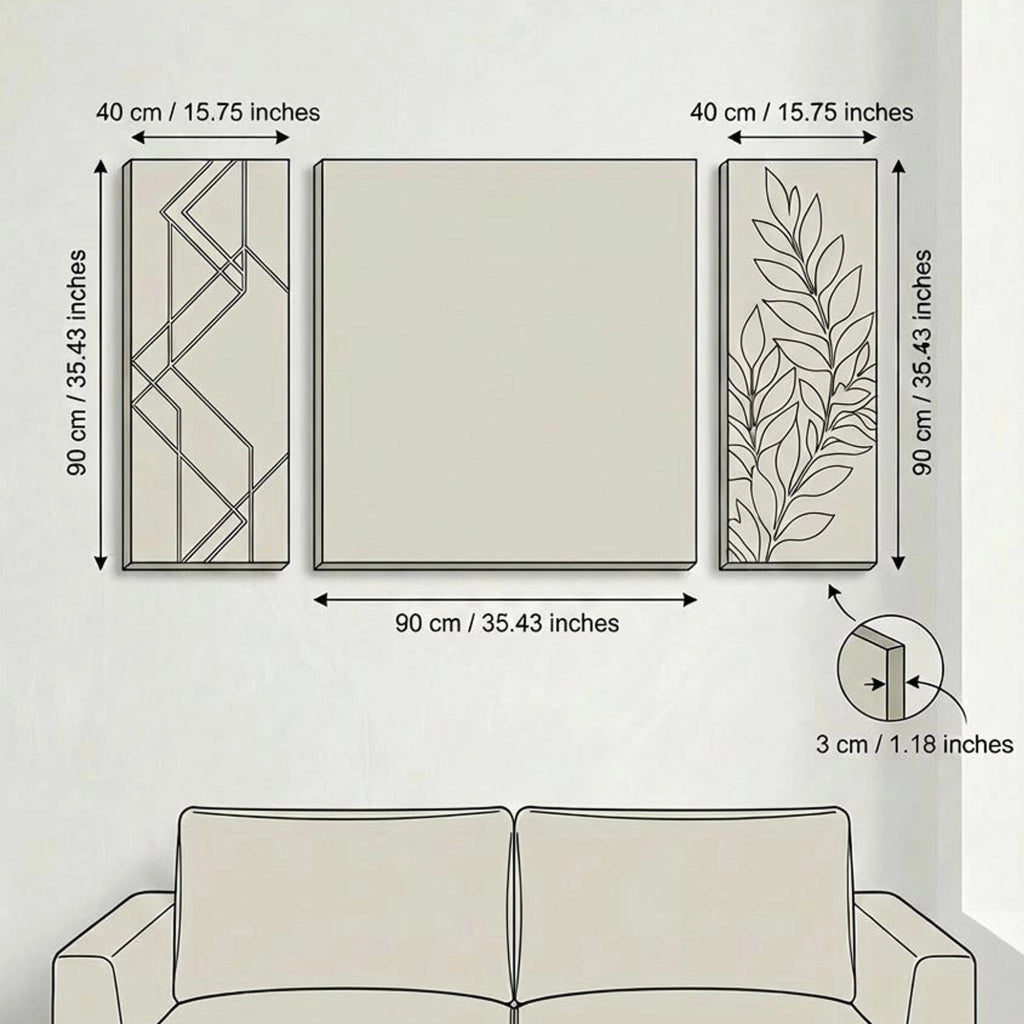 Nalapa, Quadro Materiale Struttura in Tessuto, 90x90h cm Multicolore